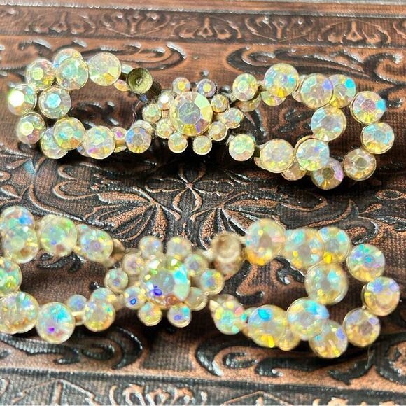 Antique 1920s Rhinestone Bow Shoe Clips - Picture 4 of 4